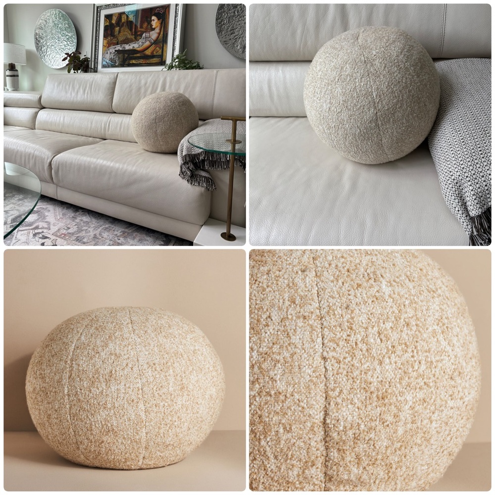 Anthropologie Anthro Living Boucle Round Pillow